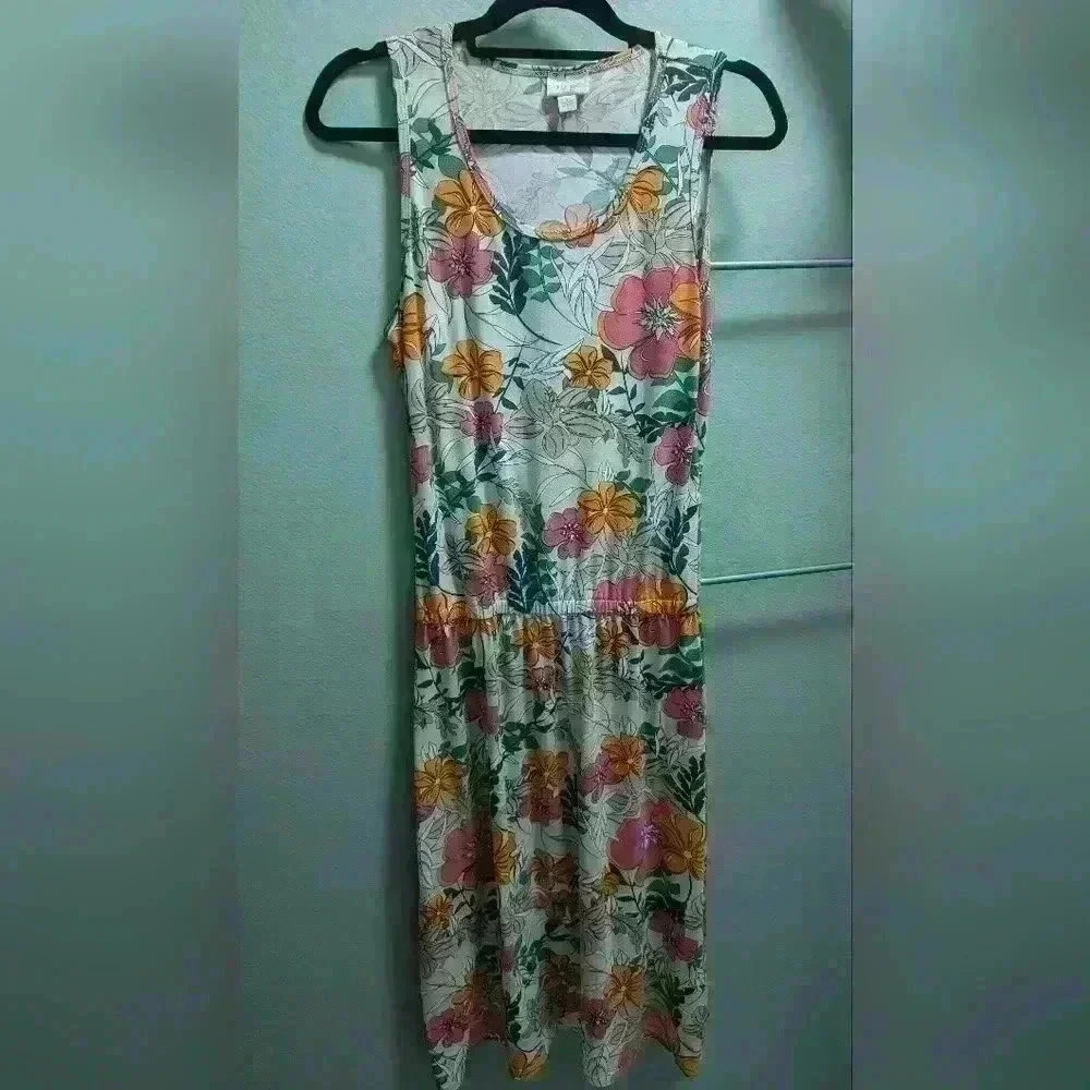 Lularoe Sleeveless Dress Tropical Floral Print size Large
